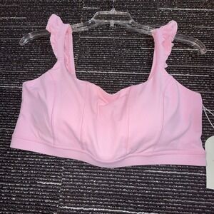Blogilates Ruffle Corset Bra Womens 1X Light Pink New Ruffle Straps Activewear